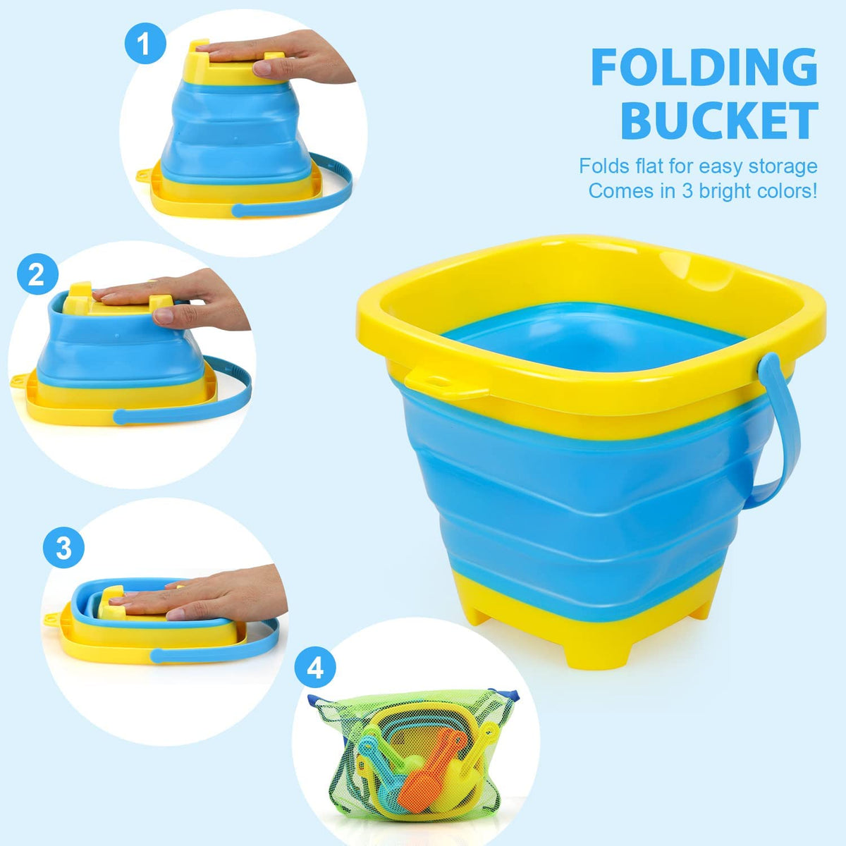 Beach Toys Collapsible Fishing Buckets Beach Toys For Kids Camping