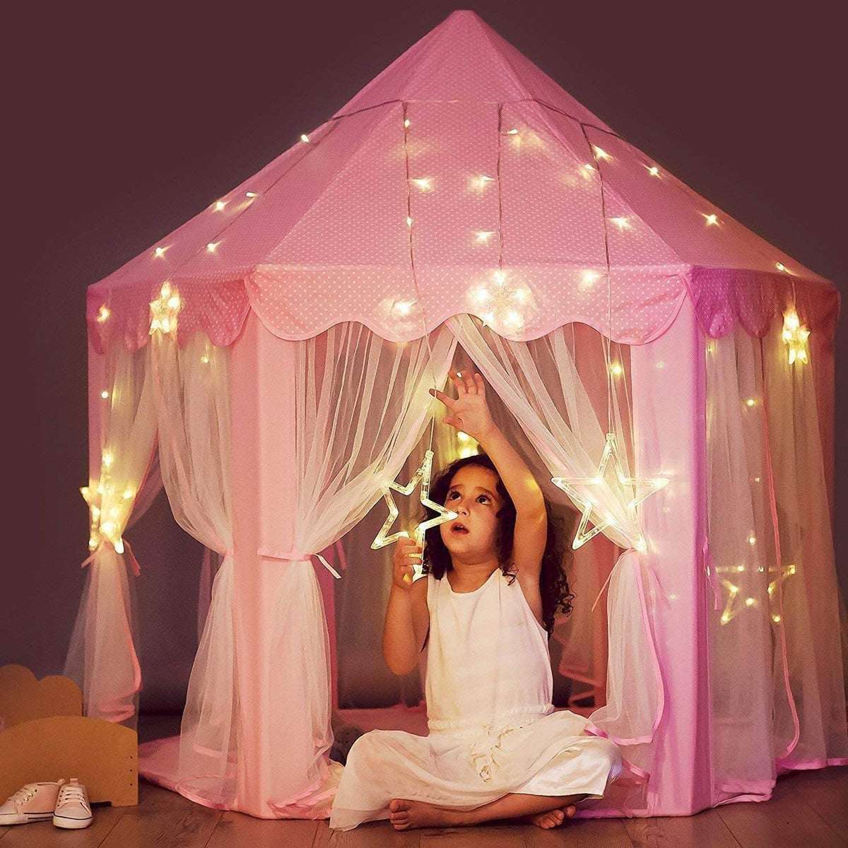 Pink castle tent best sale