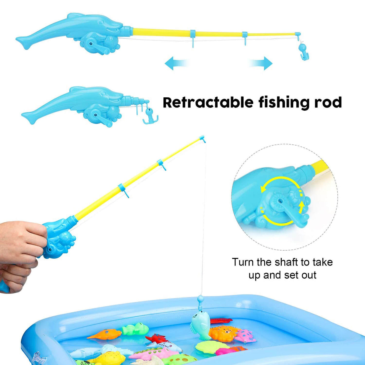  TOY Life 2-Player Magnetic Fishing Game for Kids 3-5 with  Toddler Fishing Poles, Magnetic Fishing Toys for Toddlers, Kids Bath Toys  for Toddlers, Outdoor Pool Water Toys for Kids 4-8, Baby