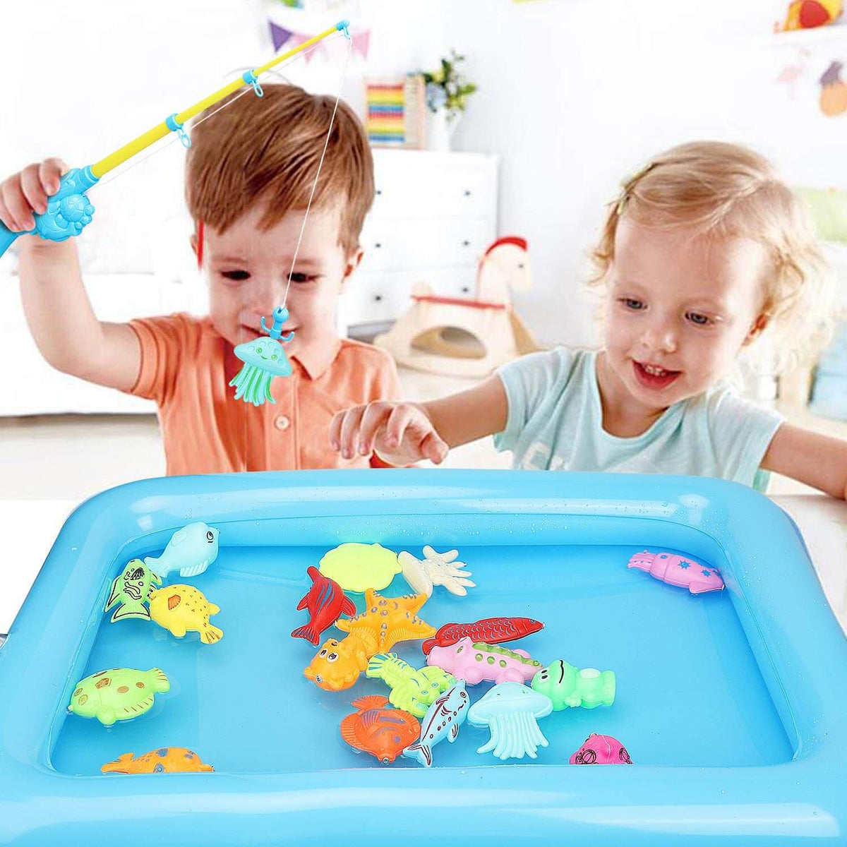 Cheap Children Boy Girl Fishing Toy Set Magnetic Play Game Kids