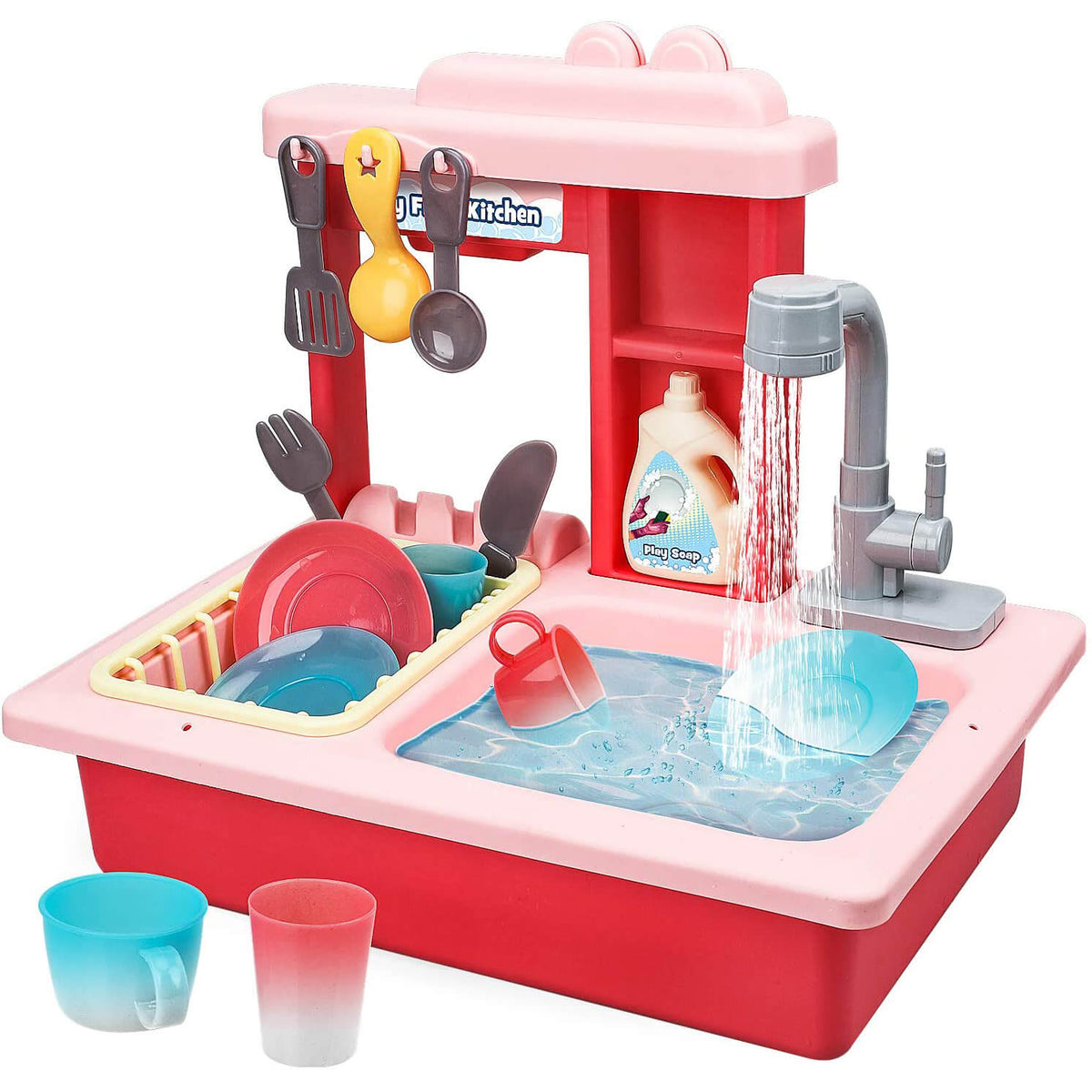 Kitchen Sink Toy For Toddlers - 17 Pieces Kitchen Sink Toy Set - Play22usa  : Target