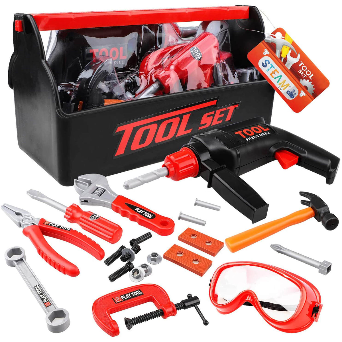 Kids' Construction Toy Tool Set with Toolbox (5 pc)