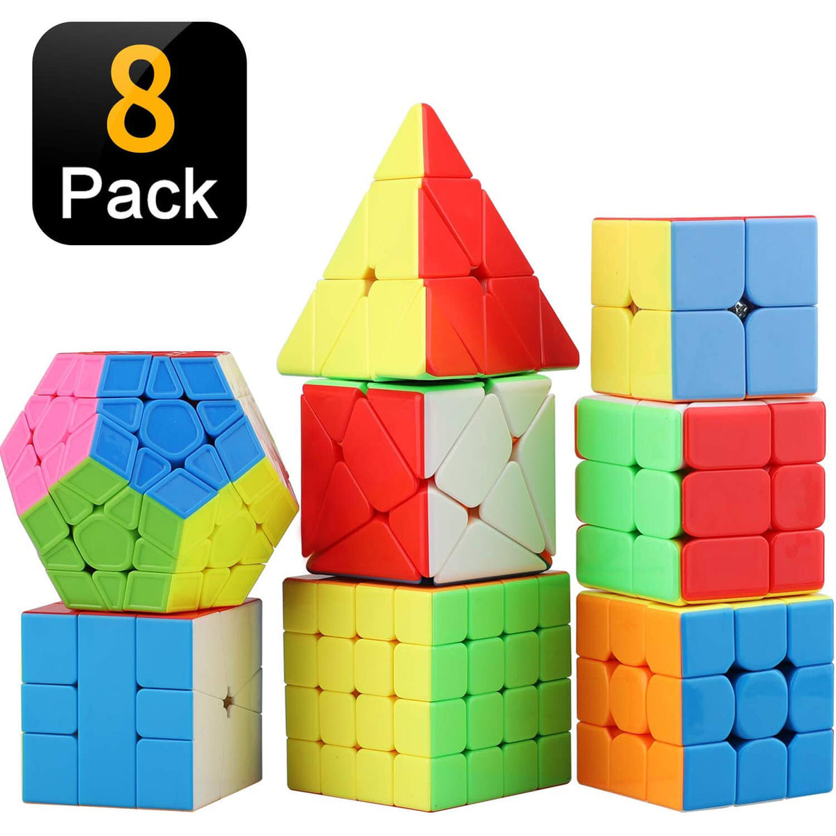 Rubik's Solve the Cube Bundle 4 Pack, Toy for Kids Ages 8 and Up 