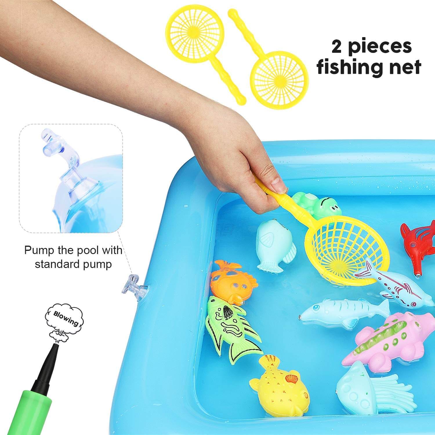 Magnetic Fishing Game Bath Toys for Kids Ages 4-8, 2 Fishing Poles 2  Fishing Nets and 38 Floating Magnet Ocean Sea Animals Bathtub Toys for Kids  Toddlers Toys • Welcome to 's